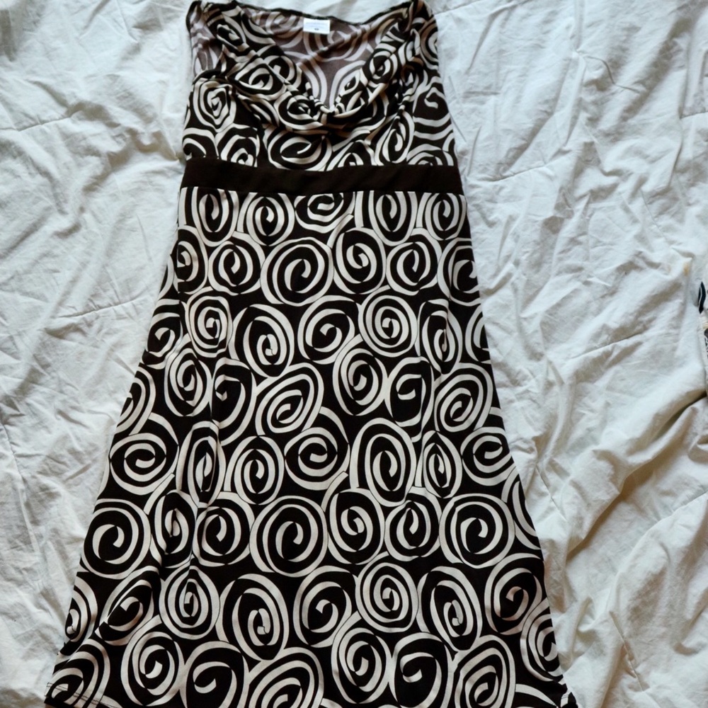 Brown and Cream Motherhood Maternity Dress